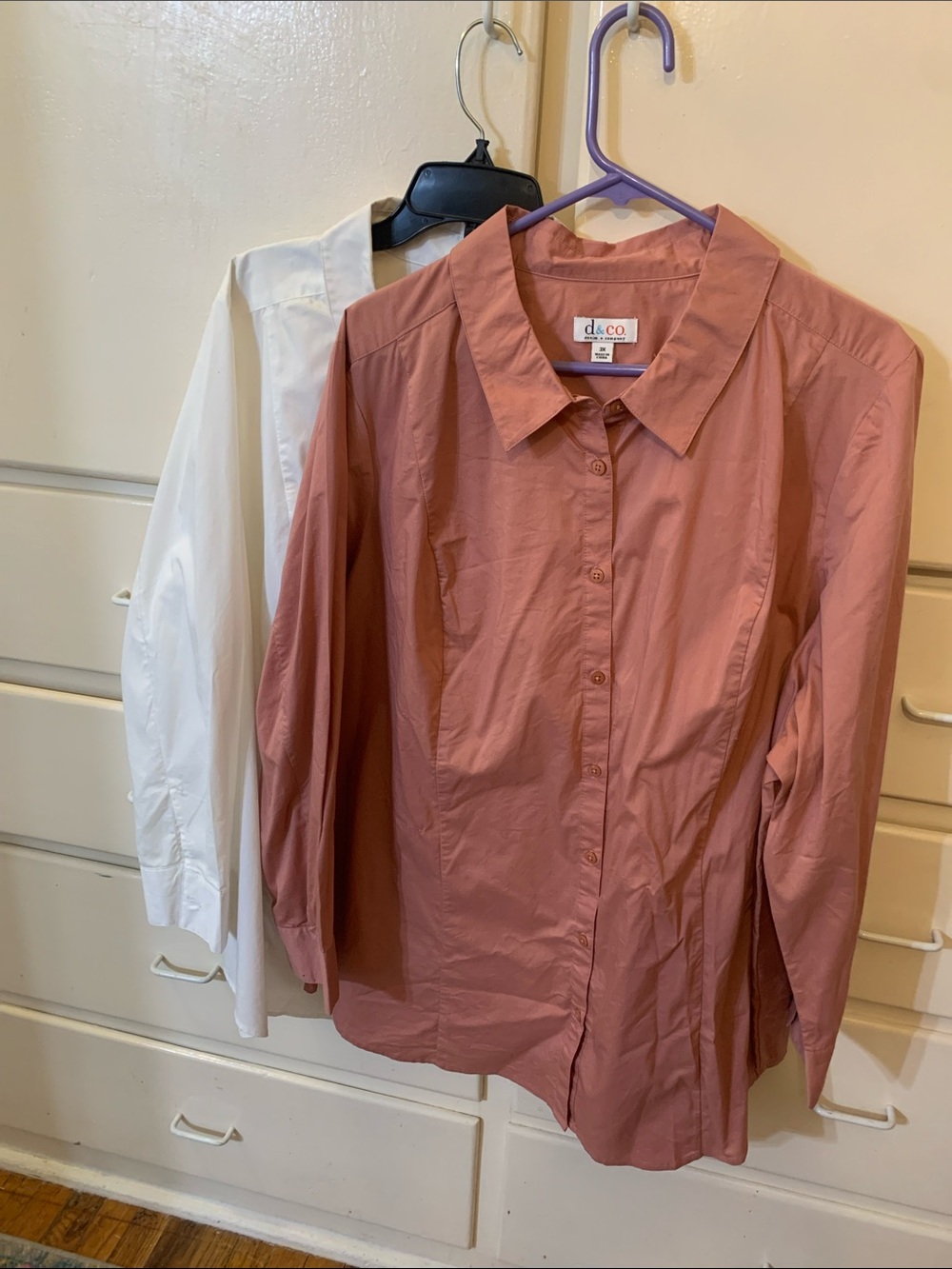 d&co Dusty Rose Button-Down Shirt — Classic Collared Women's Top